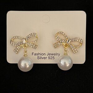 faux pearl drop earrings